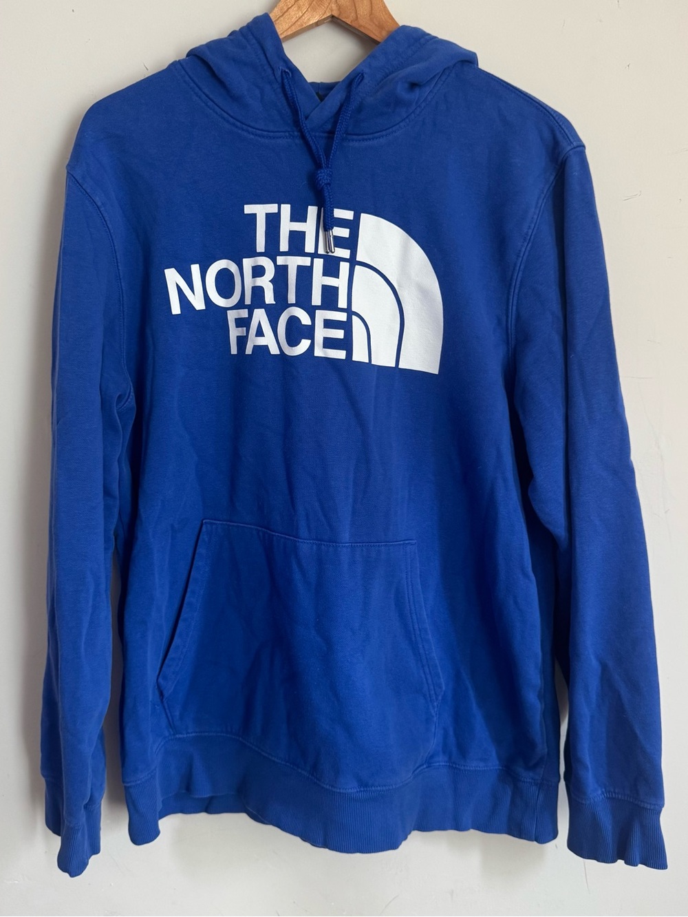 The North Face Mens L Hoodie Half Dome Logo Long Sleeve Pullover Sweatshirt Blue